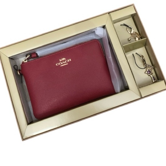 Coach Boxed Red Corner Zip Wristlet - Picture 6 of 6
